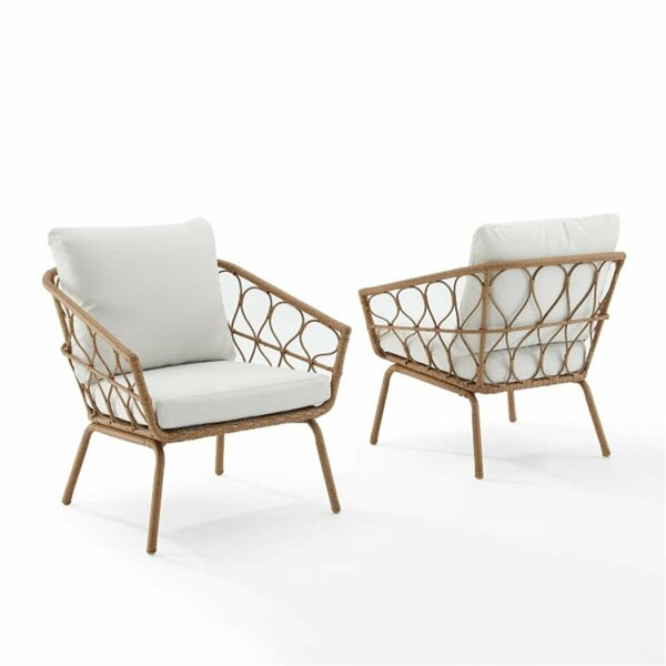 Claustro Juniper Indoor & Outdoor Wicker Armchair Set - 2 Armchairs, Creme & Natural - 2 Piece CL3039262